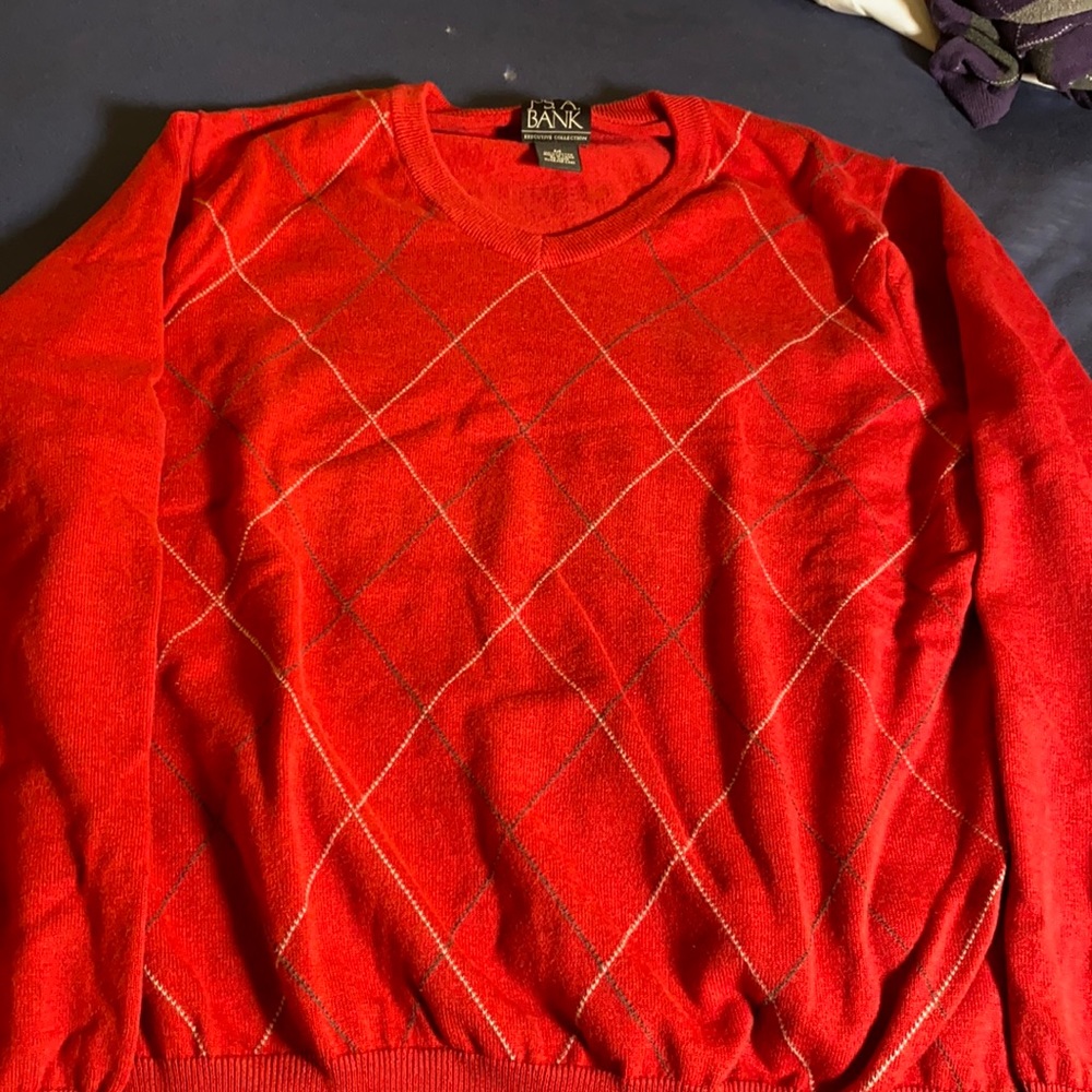 Jos A Bank Argyle Sweater